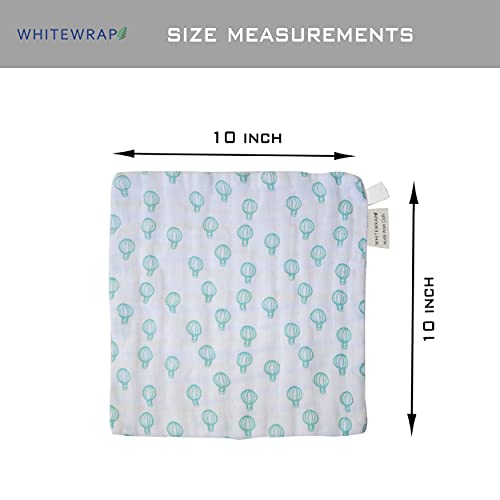 Whitewrap Muslin Washloths | 10 x10 | 10-חבילה | כחול | סט מגבות לתינוקות רכה של כותנה אורגנית, מגבונים לתינוקות לשימוש